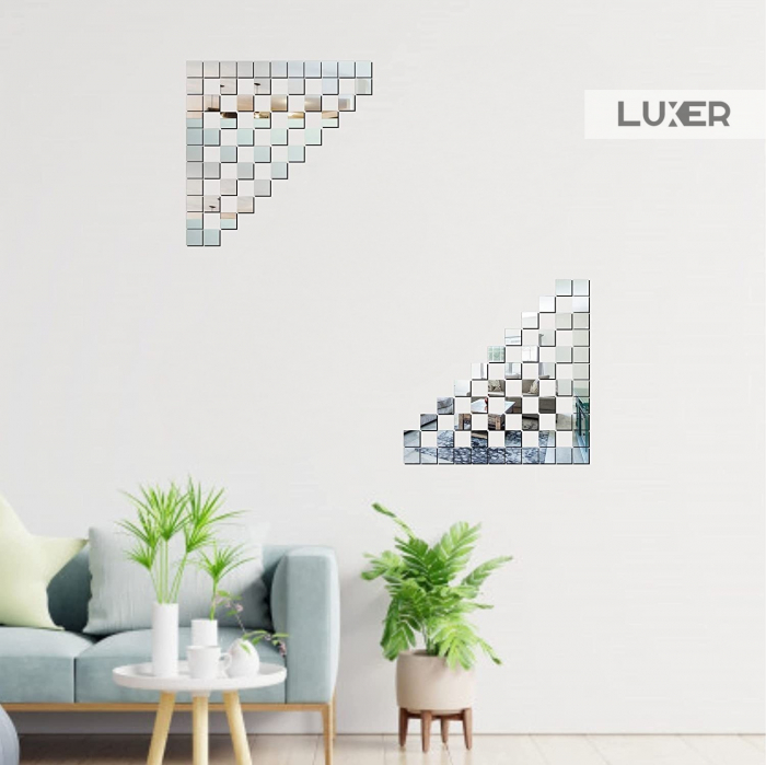 Set oglinzi acrilice patrate Luxer oglinzi decorative de perete oglinda hol oglinzi dedeman pentru living din acril decorativa ikea decor mobexpert jysk emag dormitor living autoadezive oglinda aurie moderne rezistente auriu [5]