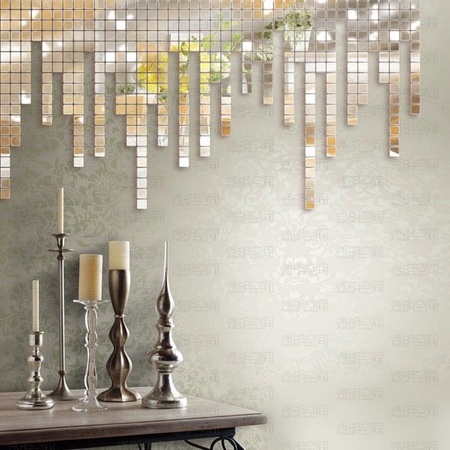 Set oglinzi acrilice patrate Luxer oglinzi decorative de perete oglinda hol oglinzi dedeman pentru living din acril decorativa ikea decor mobexpert jysk emag dormitor living autoadezive oglinda aurie moderne rezistente auriu [4]