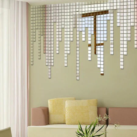 Set oglinzi acrilice patrate Luxer oglinzi decorative de perete oglinda hol oglinzi dedeman pentru living din acril decorativa ikea decor mobexpert jysk emag dormitor living autoadezive oglinda aurie moderne rezistente auriu [3]