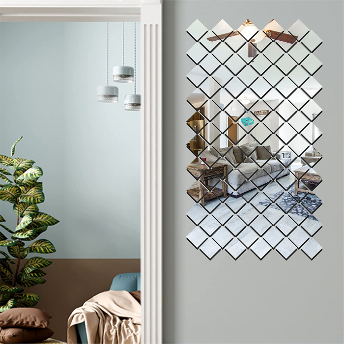 Set oglinzi acrilice patrate Luxer oglinzi decorative de perete oglinda hol oglinzi dedeman pentru living din acril decorativa ikea decor mobexpert jysk emag dormitor living autoadezive oglinda aurie moderne rezistente auriu [1]