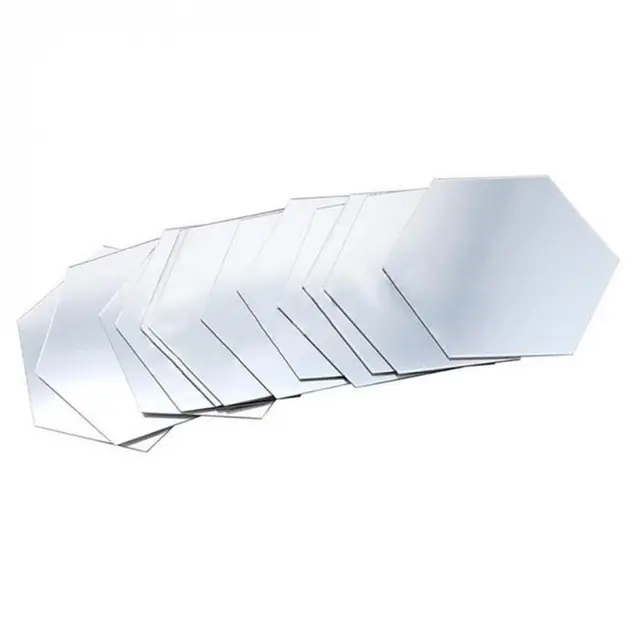 Set oglinzi acrilice Luxer, model hexagon, 18.5x16x9.3 cm, silver, oglinda acrilica perete mare decortiva dedeman dormitor rama ikea baie dedeman jysk ieftin pret emag mobexpert moderne ieftine leroy merlin autocolant hexagon luxer [12]