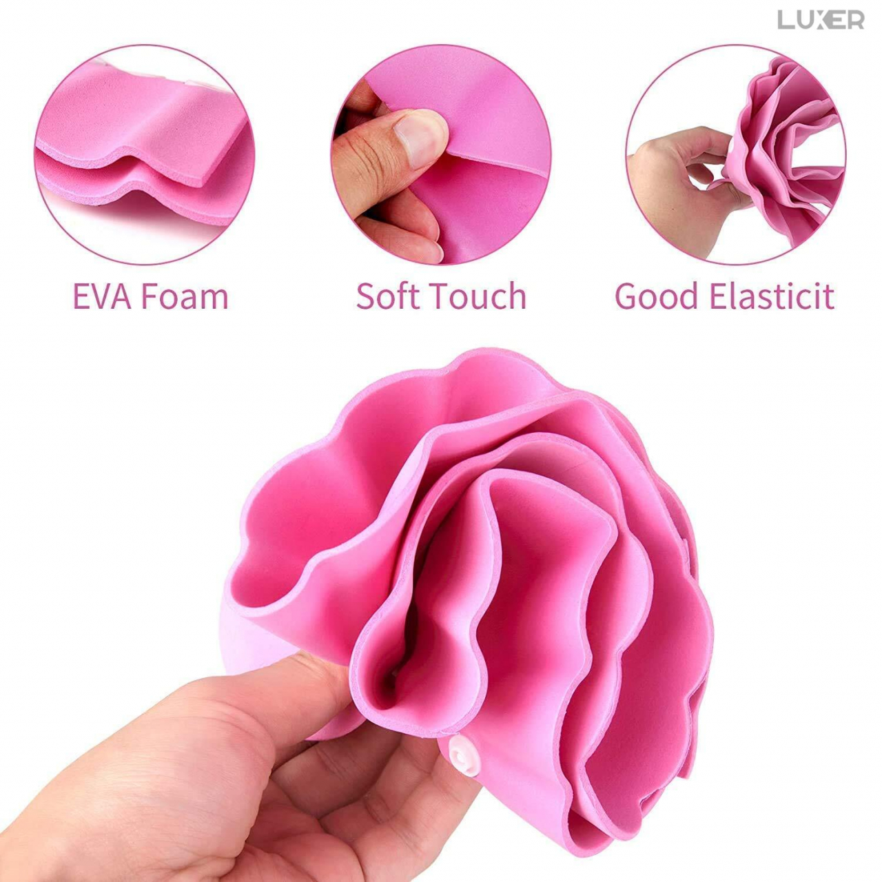 Set 2 Casti de Baie cu Marime Ajustabila Pentru Copii, Casca de Protectie Dus, Protectie Pentru Ochi si Urechi, Roz, Luxer, Casca Baie Pentru Bebelusi, Palarie Casca de Protectie  Materiale Moi, Luxer [2]