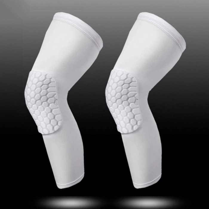 Set 2 Genunchiere Elastice cu Tampon de Protectie Luxer pentru baschet/volei/handbal, Unisex, 46 cm, Negru, genunchiere ortopedice decathlon pentru baschet volei handbal nike tarmak compresive nike pentru suport al genunchiului si al ligamentelor medicale ieftin luxer [7]