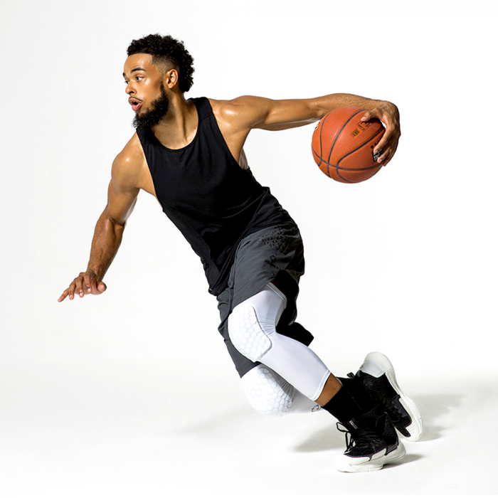 Set 2 Genunchiere Elastice cu Tampon de Protectie Luxer pentru baschet/volei/handbal, Unisex, 46 cm, Negru, genunchiere ortopedice decathlon pentru baschet volei handbal nike tarmak compresive nike pentru suport al genunchiului si al ligamentelor medicale ieftin luxer [4]