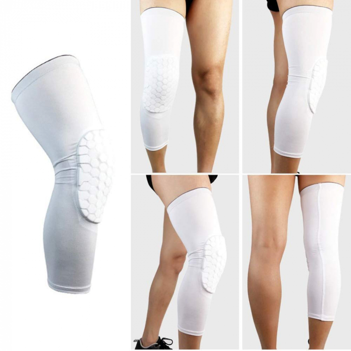 Set 2 Genunchiere Elastice cu Tampon de Protectie Luxer pentru baschet/volei/handbal, Unisex, 46 cm, Negru, genunchiere ortopedice decathlon pentru baschet volei handbal nike tarmak compresive nike pentru suport al genunchiului si al ligamentelor medicale ieftin luxer [3]