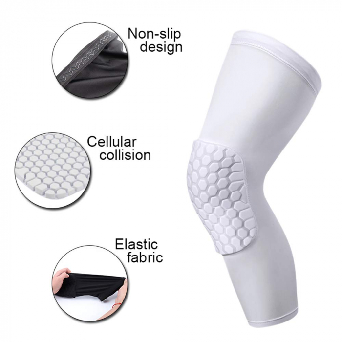 Set 2 Genunchiere Elastice cu Tampon de Protectie Luxer pentru baschet/volei/handbal, Unisex, 46 cm, Negru, genunchiere ortopedice decathlon pentru baschet volei handbal nike tarmak compresive nike pentru suport al genunchiului si al ligamentelor medicale ieftin luxer [2]