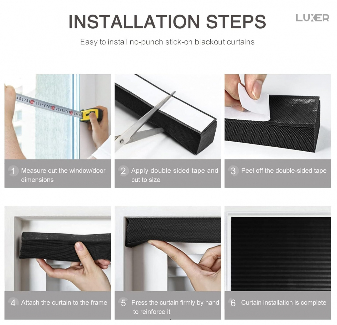 Set 3 Jaluzele Plisate cu Sistem de Prindere Autoadeziv Luxer, Dimensiuni 150X60 cm, Negru, jaluzele geamuri mansarda rulou dedeman velux leroy merlin pentru ferestre interior hornbach ieftine luxer [11]