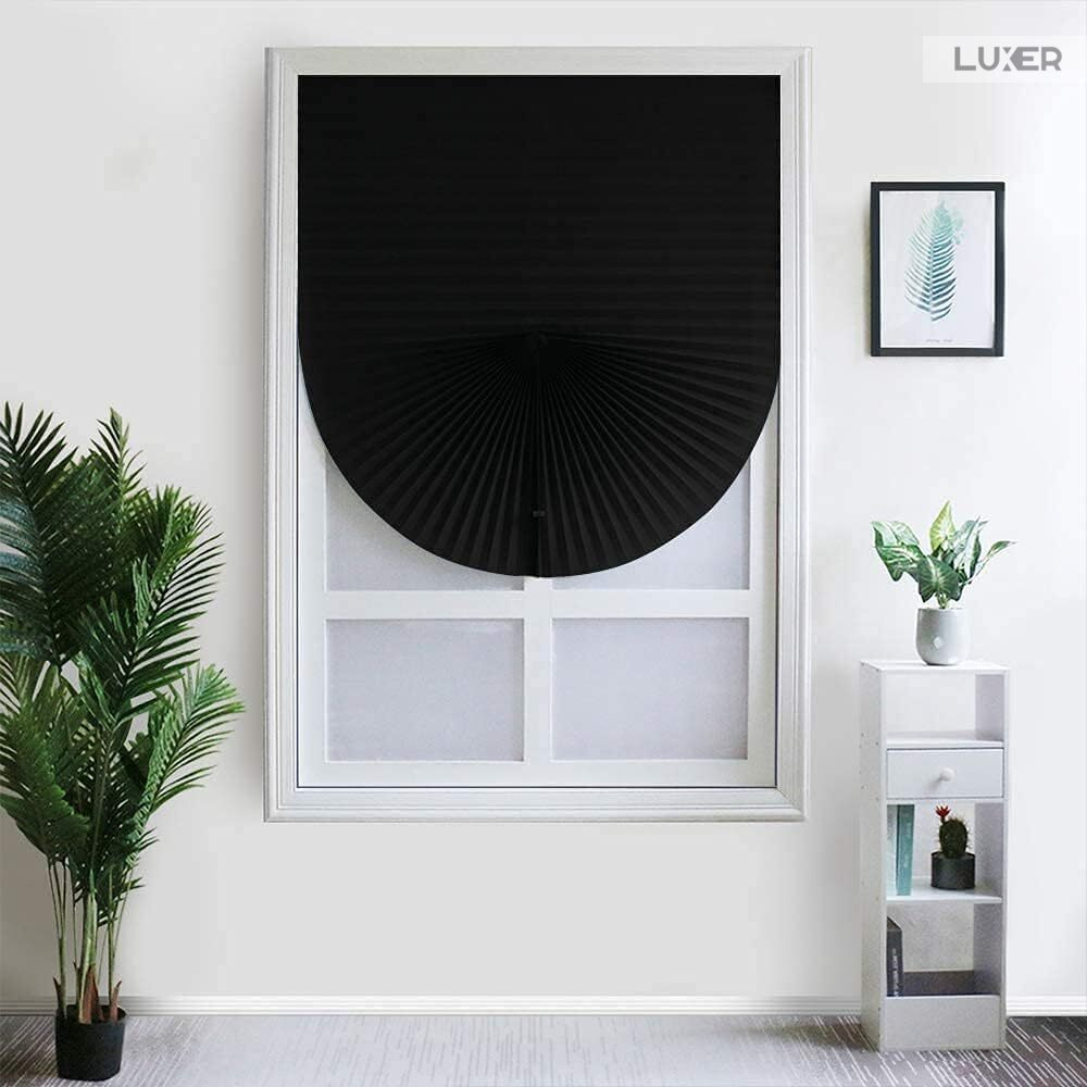 Set 3 Jaluzele Plisate cu Sistem de Prindere Autoadeziv Luxer, Dimensiuni 150X60 cm, Negru, jaluzele geamuri mansarda rulou dedeman velux leroy merlin pentru ferestre interior hornbach ieftine luxer [3]