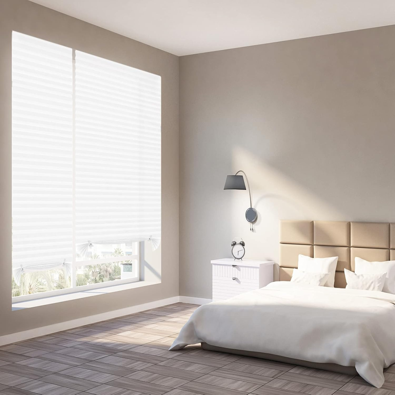 Set 2 Jaluzele Plisate cu Sistem de Prindere Autoadeziv Luxer, Dimensiuni 90x180 cm, Alb, jaluzele geamuri mansarda rulou dedeman velux leroy merlin pentru ferestre interior hornbach ieftine luxer [2]