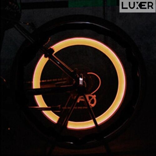 Set 2 Lumini LED pentru Roata Bicicleta/Masina/Motocicleta, cu Ventil, Alimentare: Baterii, Multiple Culori, Luxer, set lumini biciclete, motoare, masini fata spate pentru roata puternice dechatlon auchan carrefour emag fata spate luxer [3]