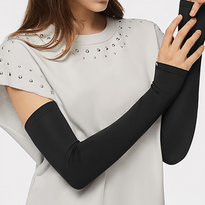 Set 2 Maneci Sport Unisex cu Protectie UV Luxer, Marime Universala, protectie auto, alergat, ciclism, pescuit, Negru, maneca protectie solara uv manusi fortbal alergat decathlon ieftine universale emag luxer [17]