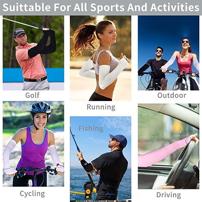 Set 2 Maneci Sport Unisex cu Protectie UV Luxer, Marime Universala, protectie auto, alergat, ciclism, pescuit, Negru, maneca protectie solara uv manusi fortbal alergat decathlon ieftine universale emag luxer [6]