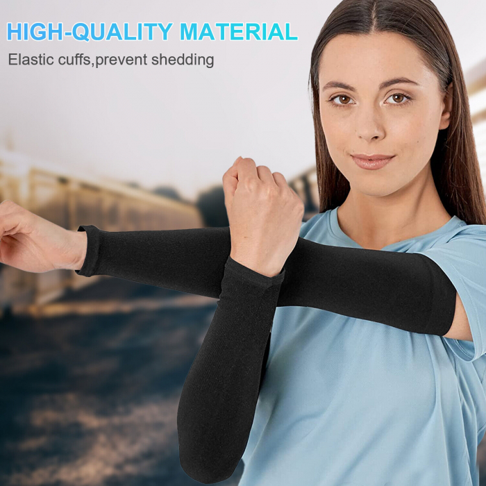 Set 2 Maneci Sport Unisex cu Protectie UV Luxer, Marime Universala, protectie auto, alergat, ciclism, pescuit, Negru, maneca protectie solara uv manusi fortbal alergat decathlon ieftine universale emag luxer [8]