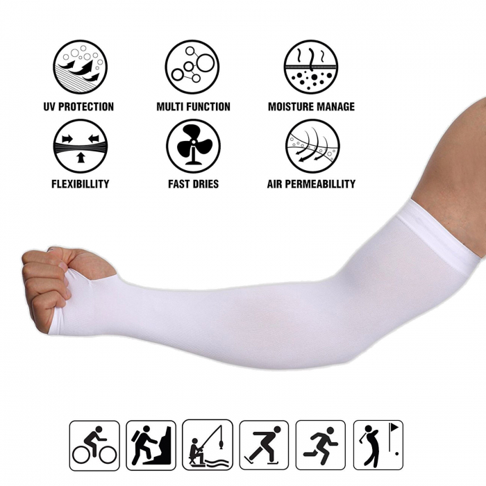 Set 2 Maneci Sport Unisex cu Protectie UV Luxer, Marime Universala, protectie auto, alergat, ciclism, pescuit, Negru, maneca protectie solara uv manusi fortbal alergat decathlon ieftine universale emag luxer [11]