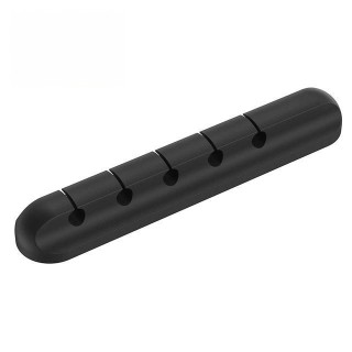 Set 2 Organizatoare Cabluri Universale pentru Birou/Masina/Dulapuri, 5 Compartimente, Prindere Adeziva 3M, Negru, Luxer [10]