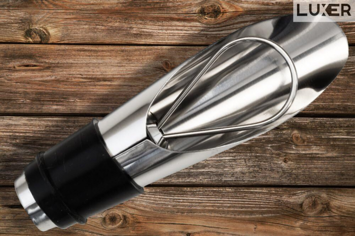 Set 2 Picuratoare/Aeratoare pentru Sticla de Vin, din Inox, Cu Garnitura din Cauciuc si Dop, Universal, Argintiu, Luxer [10]