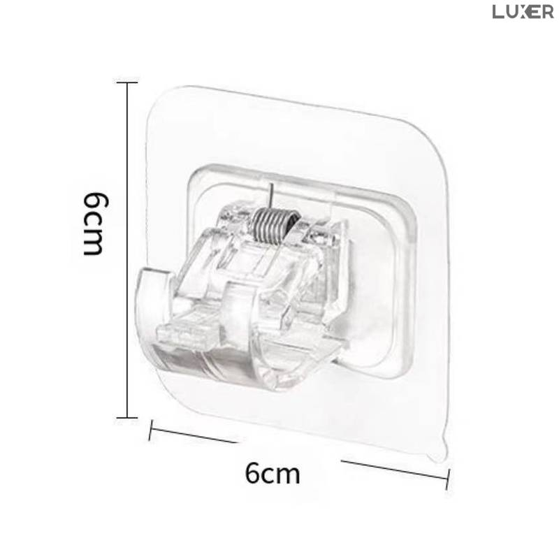 Set 2 suporturi autoadezive Luxer cu adeziv 3M, pentru prosoape, perdele sau draperii, montaj fără găuri, PVC transparent. [9]