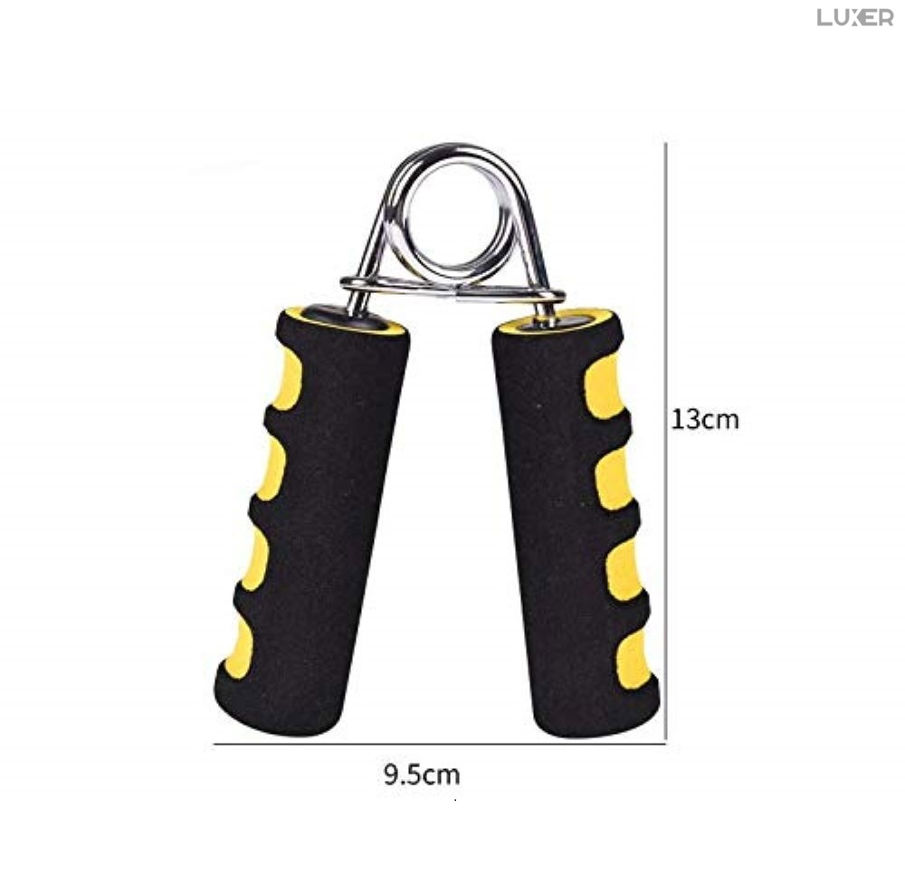 Set 2 x Flexor Tonifiere Antebrat si Intarire Musculatura Incheietura Mainii, Arc Rezistent din Otel si Manere din Spuma, Dimensiuni 13x9.5 cm, Negru/Galben,Luxer, Decathlon, Intersport, Hervis [10]