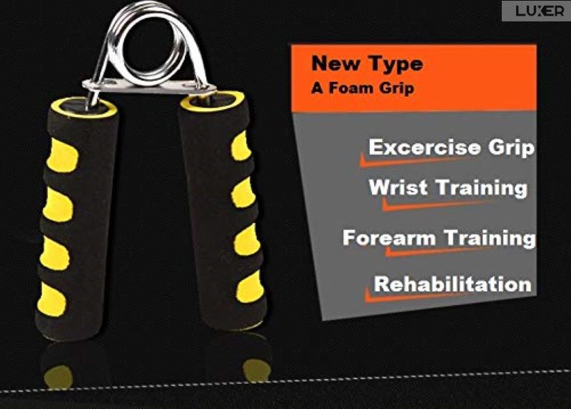 Set 2 x Flexor Tonifiere Antebrat si Intarire Musculatura Incheietura Mainii, Arc Rezistent din Otel si Manere din Spuma, Dimensiuni 13x9.5 cm, Negru/Galben,Luxer, Decathlon, Intersport, Hervis [8]