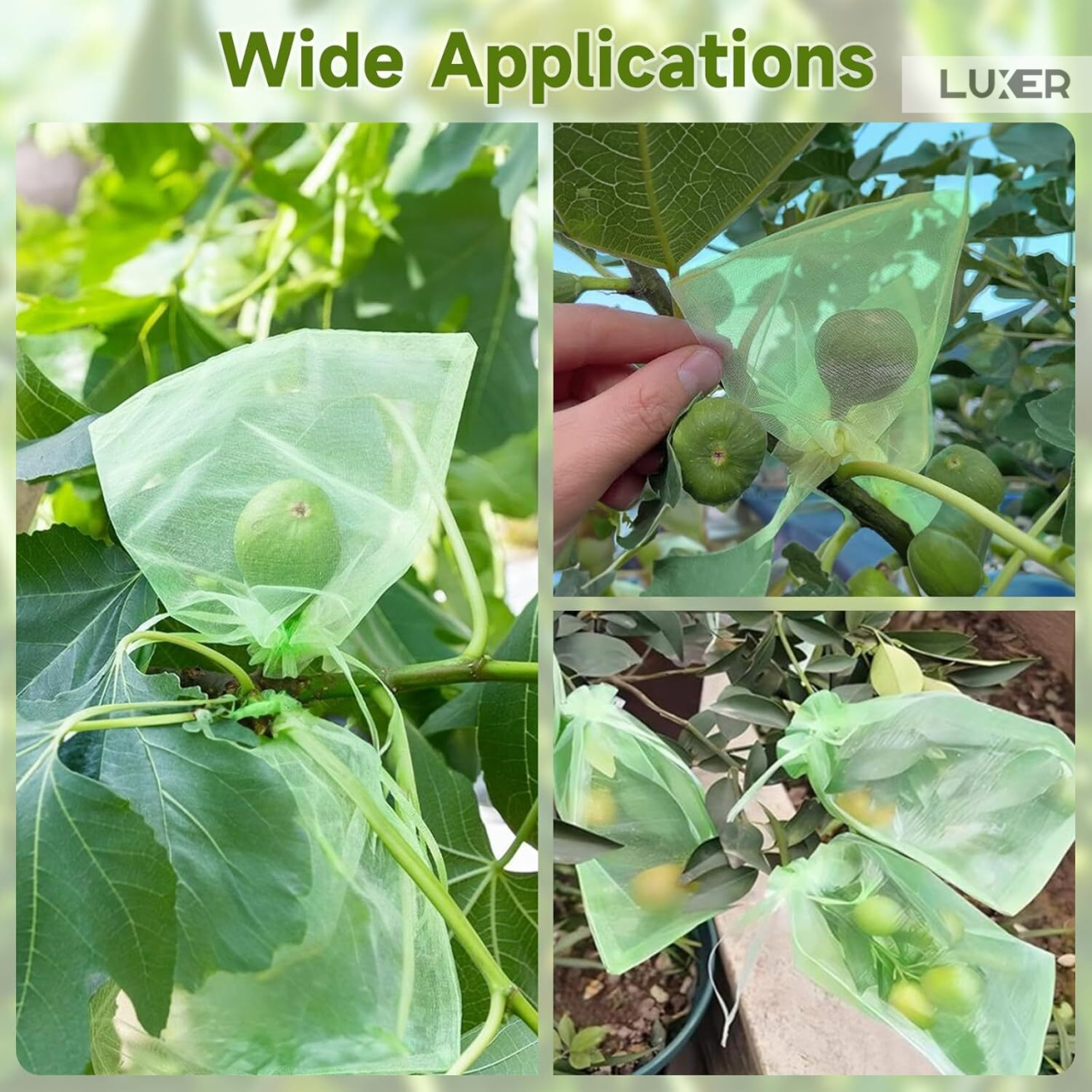 Set 20 pungi protectie fructe si legume Luxer 7x9 cm verde [6]