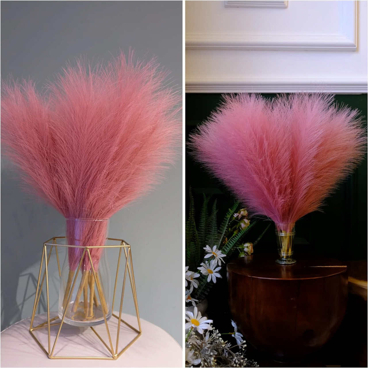 Set 3 Fire Iarba de Pampas Artificiala Din Matase Pentru Decoratiuni Casa, Birou sau Evenimente, Alb, Gri, Bej, Roz, Luxer, plante/flori decorative ornamentale, ornament interior, frunze decor pentru botez/nunta dedeman jysk leroy luxer [5]