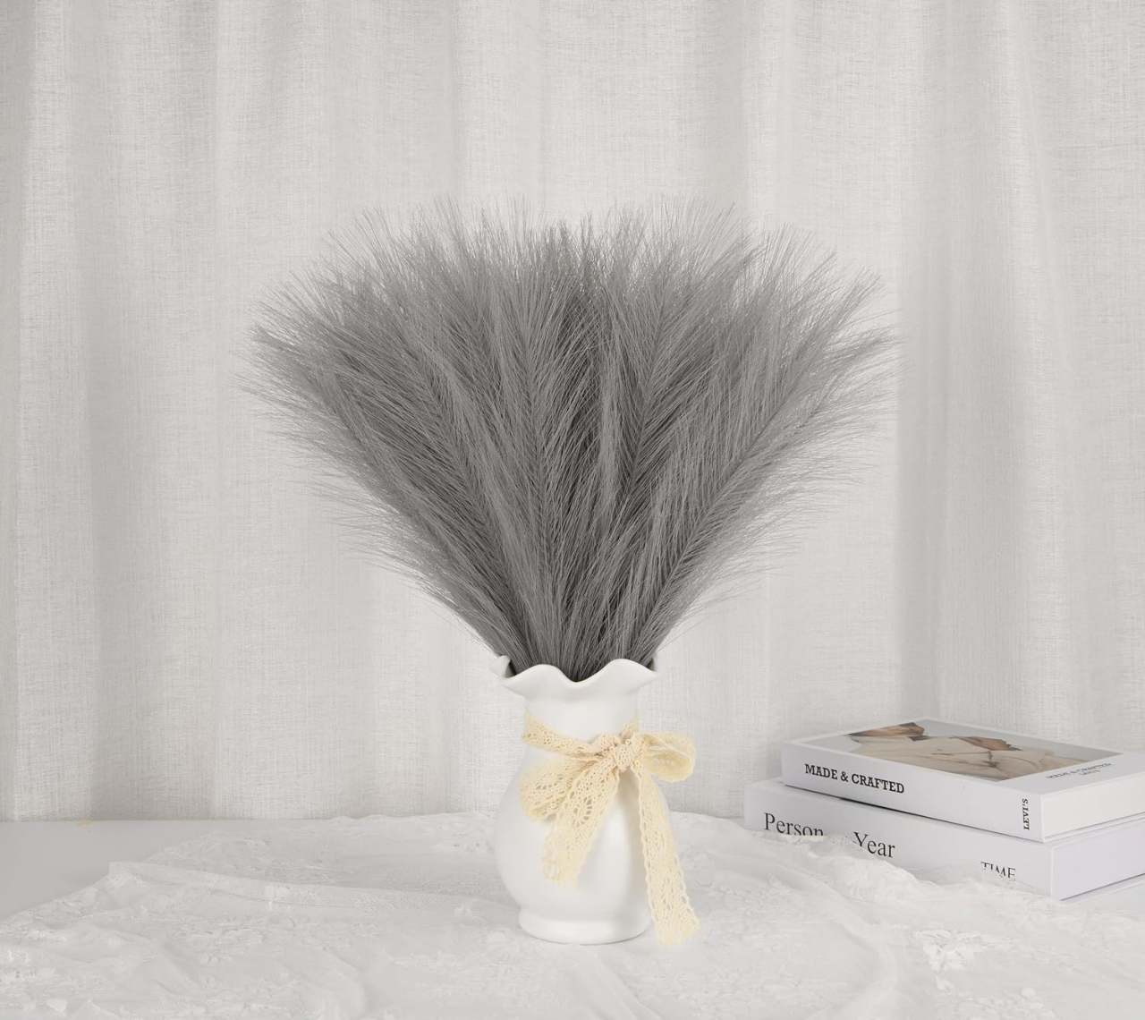 Set 3 Fire Iarba de Pampas Artificiala Din Matase Pentru Decoratiuni Casa, Birou sau Evenimente, Alb, Gri, Bej, Roz, Luxer, plante/flori decorative ornamentale, ornament interior, frunze decor pentru botez/nunta dedeman jysk leroy luxer [6]