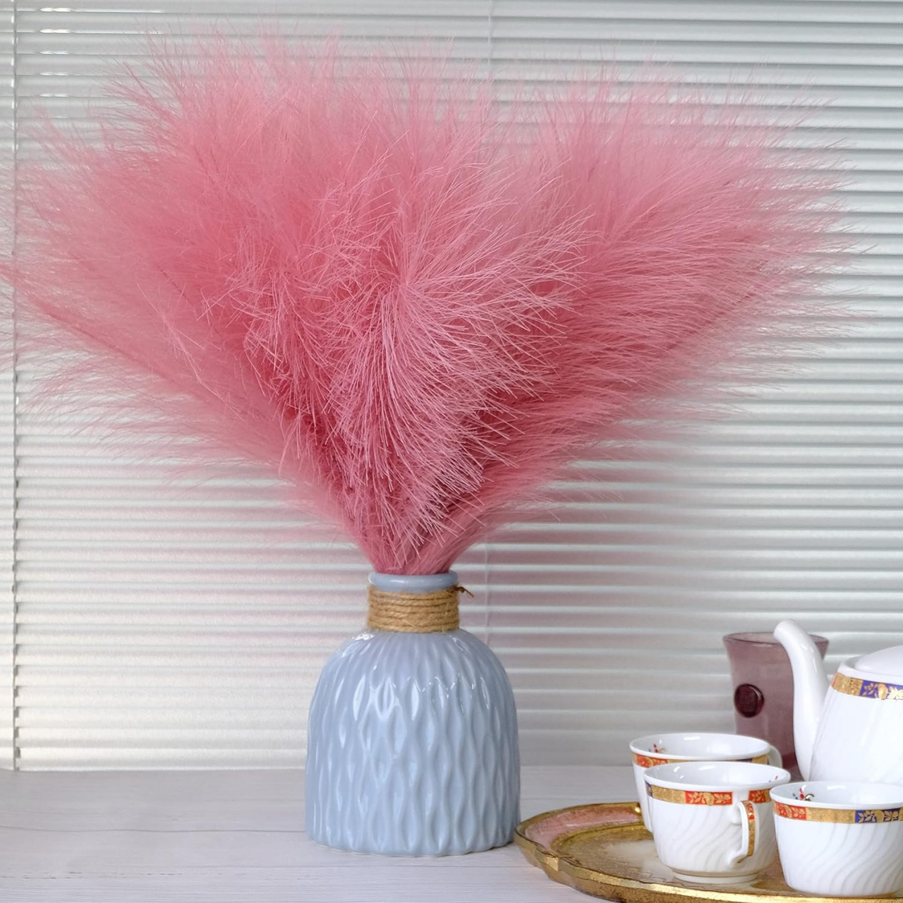 Set 3 Fire Iarba de Pampas Artificiala Din Matase Pentru Decoratiuni Casa, Birou sau Evenimente, Alb, Gri, Bej, Roz, Luxer, plante/flori decorative ornamentale, ornament interior, frunze decor pentru botez/nunta dedeman jysk leroy luxer [6]