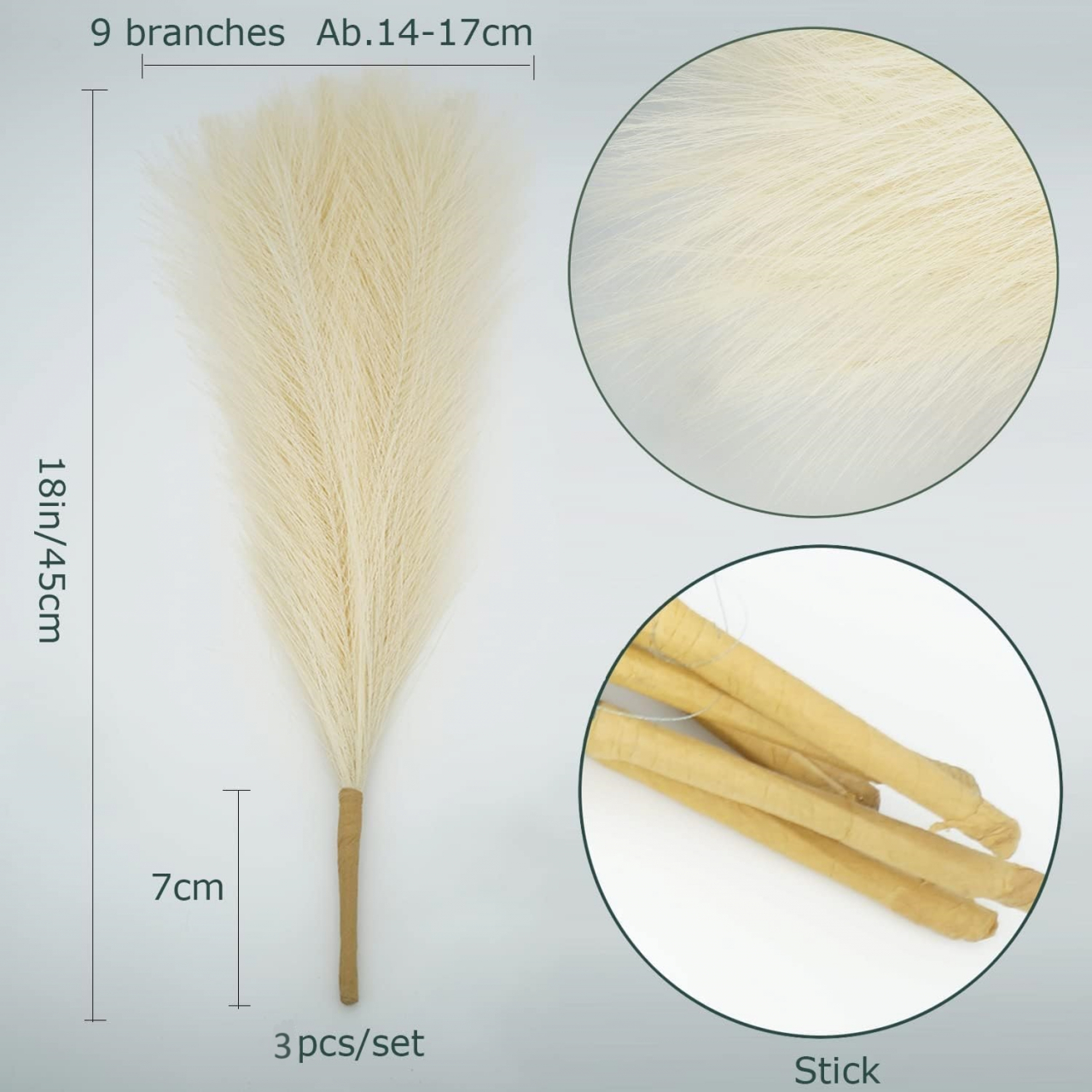 Set 3 Fire Iarba de Pampas Artificiala Din Matase Pentru Decoratiuni Casa, Birou sau Evenimente, Alb, Gri, Bej, Roz, Luxer, plante/flori decorative ornamentale, ornament interior, frunze decor pentru botez/nunta dedeman jysk leroy luxer [14]