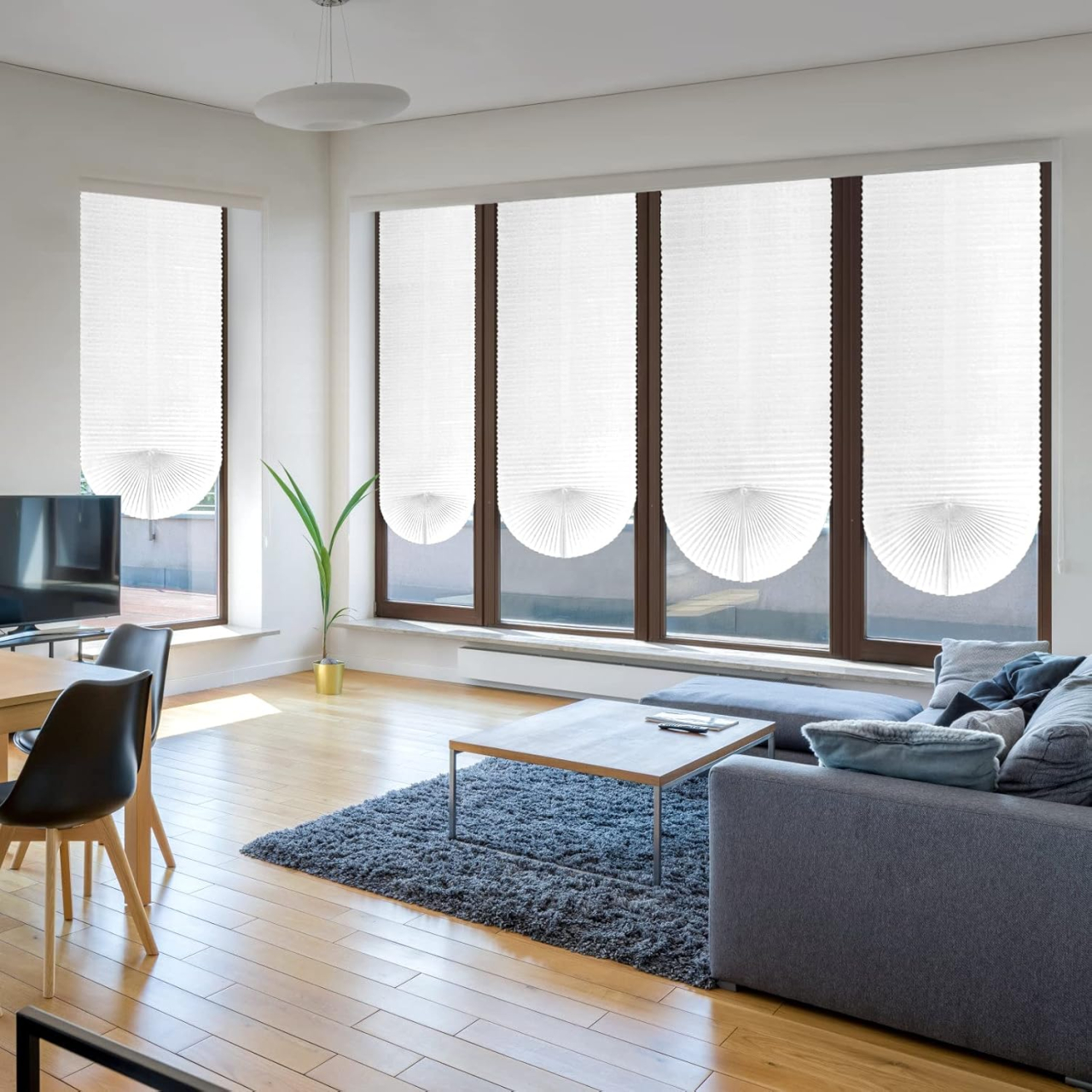 Set 3 Jaluzele Plisate cu Sistem de Prindere Autoadeziv Luxer, Dimensiuni 90x180 cm, Alb, jaluzele geamuri mansarda rulou dedeman velux leroy merlin pentru ferestre interior hornbach ieftine luxer [3]