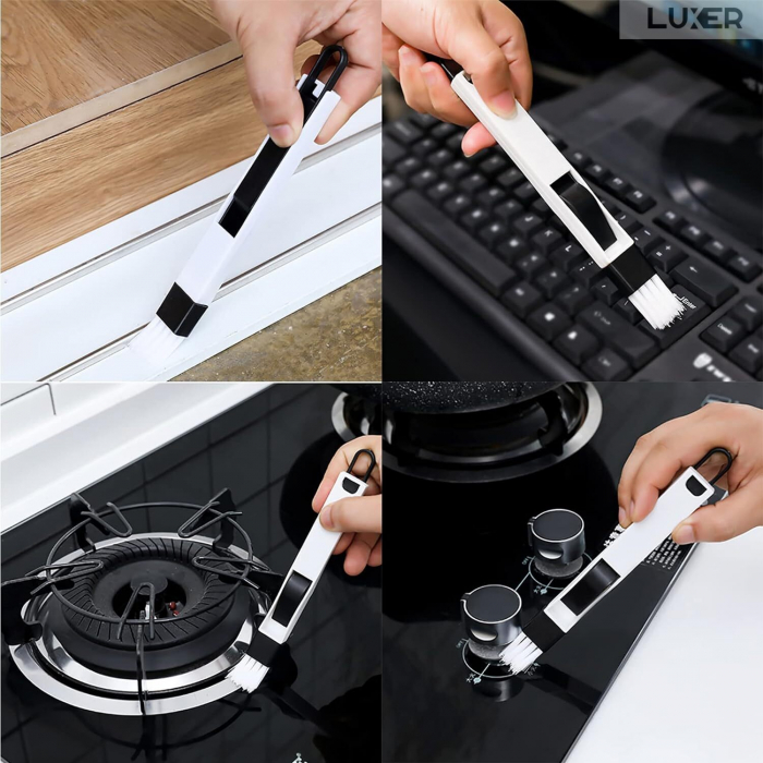 Set 3 Lavete cu Maner + 2 Perii + 2 Mini-Farase Pentru Curatare Tamplarie PVC, Geamuri Termopan, Jaluzele, Grile de Ventilatie Si Alte Locuri Greu Accesibile, Luxer, kit curatare locuri greu accesibile hornbach emag jysk leroy pepco ieftin luxer [11]
