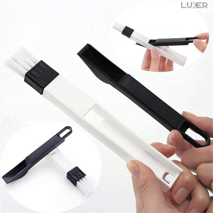 Set 3 Lavete cu Maner + 2 Perii + 2 Mini-Farase Pentru Curatare Tamplarie PVC, Geamuri Termopan, Jaluzele, Grile de Ventilatie Si Alte Locuri Greu Accesibile, Luxer, kit curatare locuri greu accesibile hornbach emag jysk leroy pepco ieftin luxer [12]