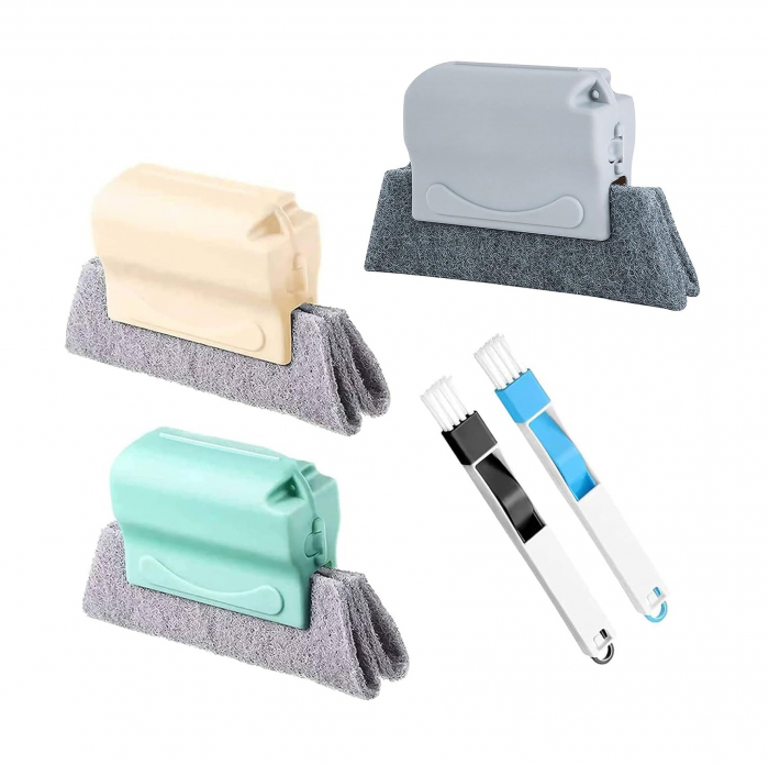 Set 3 Lavete cu Maner + 2 Perii + 2 Mini-Farase Pentru Curatare Tamplarie PVC, Geamuri Termopan, Jaluzele, Grile de Ventilatie Si Alte Locuri Greu Accesibile, Luxer, kit curatare locuri greu accesibile hornbach emag jysk leroy pepco ieftin luxer [7]