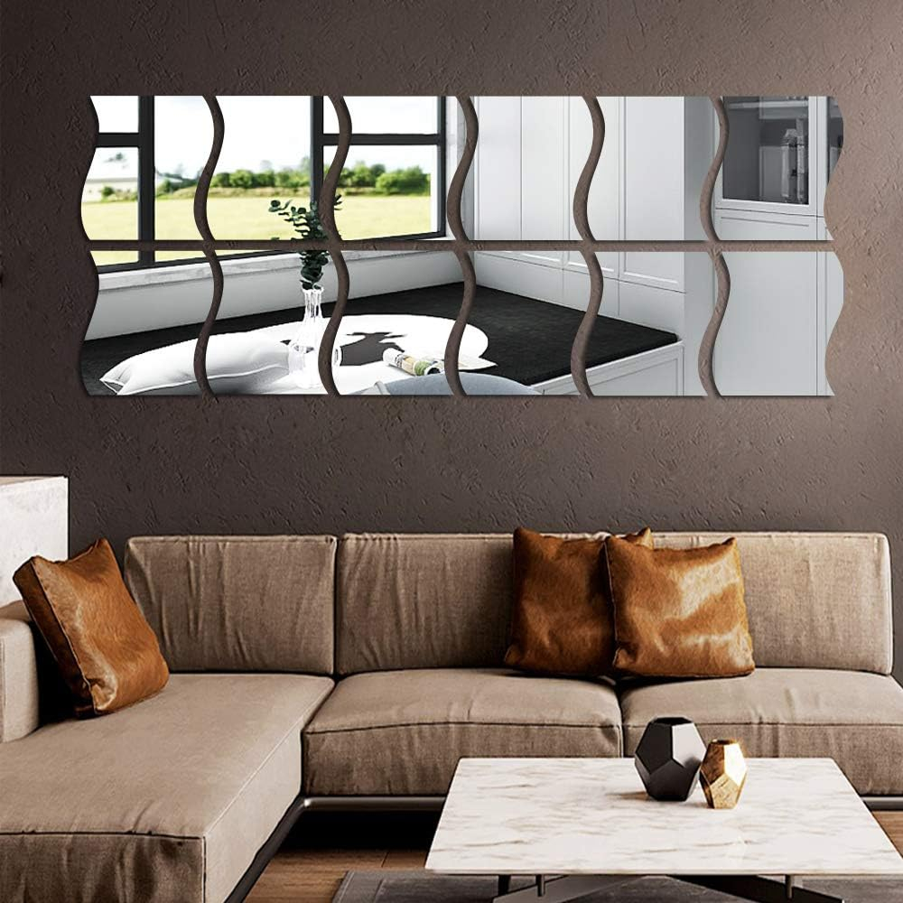 Set oglinzi acrilice valuri Luxer oglinzi decorative de perete oglinda hol oglinzi dedeman pentru camera din acril decorativa ikea decor mobexpert jysk emag dormitor living autoadezive oglinda aurie moderne rezistente auriu [11]