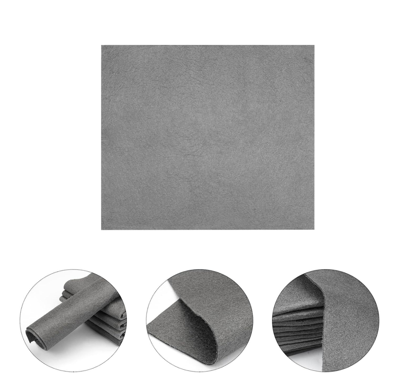 Set 3 lavete din microfibră Luxer 30x30 cm, gri, fără scame și ultra-absorbante, ideale pentru curățarea suprafețelor din sticlă, inox și auto. [1]