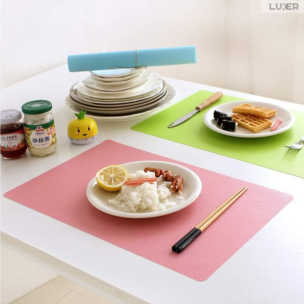Set 4 Covorase Antiderapante Pentru Protectie Rafturi Frigider sau Sertare, Anti-Mucegai, Table Placemats, Material Impermeabil, Dimensiuni 45x29 cm, Roz, Luxer, Folie Protectie Rafturi Dulap, Antibacteriene, Covoras Pentru Pastrarea Prospetimii, Covoras Frigider [3]