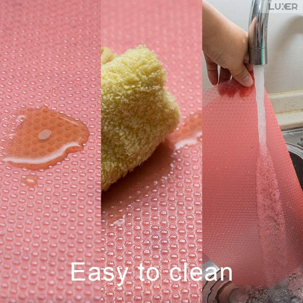 Set 4 Covorase Antiderapante Pentru Protectie Rafturi Frigider sau Sertare, Anti-Mucegai, Table Placemats, Material Impermeabil, Dimensiuni 45x29 cm, Roz, Luxer, Folie Protectie Rafturi Dulap, Antibacteriene, Covoras Pentru Pastrarea Prospetimii, Covoras Frigider [2]