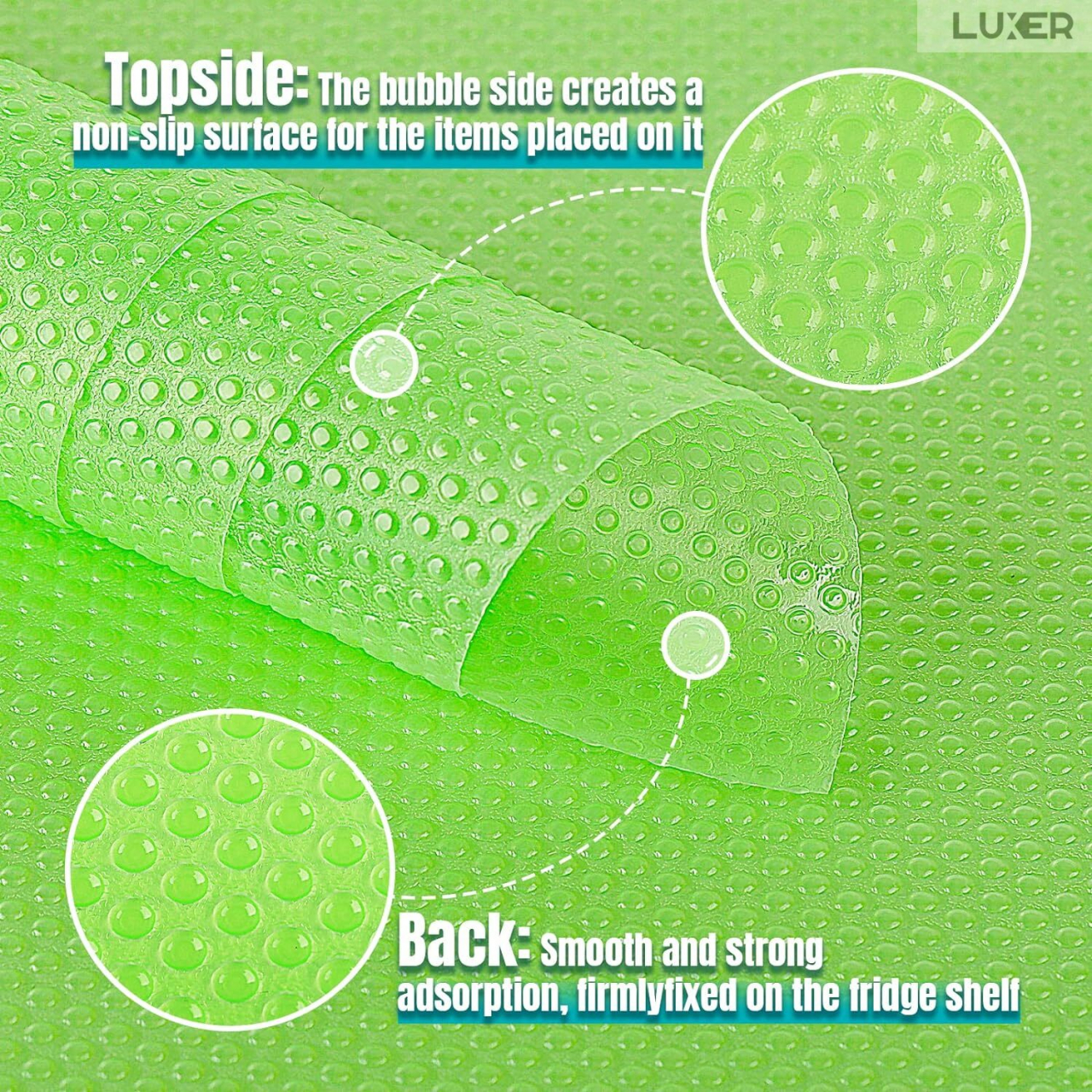 Set 4 Covorase Antiderapante Pentru Protectie Rafturi Frigider sau Sertare, Anti-Mucegai, Table Placemats, Material Impermeabil, Dimensiuni 45x29 cm, Verde, Luxer, Folie Protectie Rafturi Dulap, Antibacteriene, Covoras Pentru Pastrarea Prospetimii, Covoras Frigider [10]