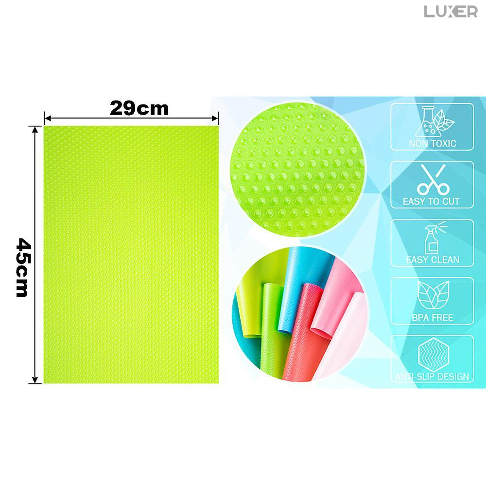 Set 4 Covorase Antiderapante Pentru Protectie Rafturi Frigider sau Sertare, Anti-Mucegai, Table Placemats, Material Impermeabil, Dimensiuni 45x29 cm, Verde, Luxer, Folie Protectie Rafturi Dulap, Antibacteriene, Covoras Pentru Pastrarea Prospetimii, Covoras Frigider [11]