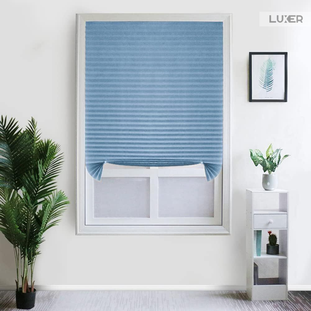 Set 4 Jaluzele Plisate cu Sistem de Prindere Autoadeziv Luxer, Dimensiuni 150X60 cm, Albastru, jaluzele geamuri mansarda rulou dedeman velux leroy merlin pentru ferestre interior hornbach ieftine luxer [7]