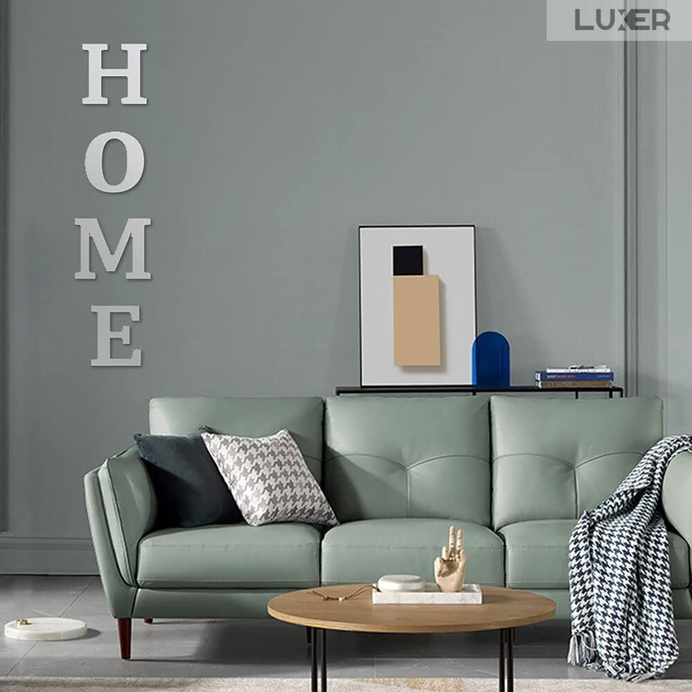 Set 4 Oglinzi Litere Autoadezive Luxer, Model HOME,  Oglinda Decorativa Perete/Mobila pentru Hol Living Baie, Dimensiuni 20x22 cm, Silver [1]