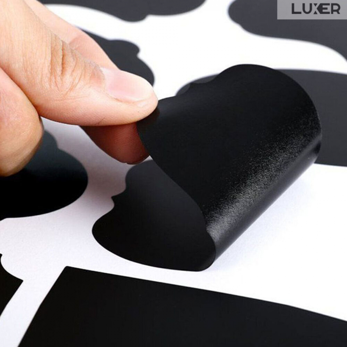 Set 40 Etichete Autoadezive Negre + 1 Marker cu Vopsea Alba, 5 Folii, 16x12 cm, Luxer, etichete vintage borcane miere, pentru condimente, dulceata, zacusca, bibliorafturi, marturii, botez autocolante ieftine dedeman emag luxer [10]