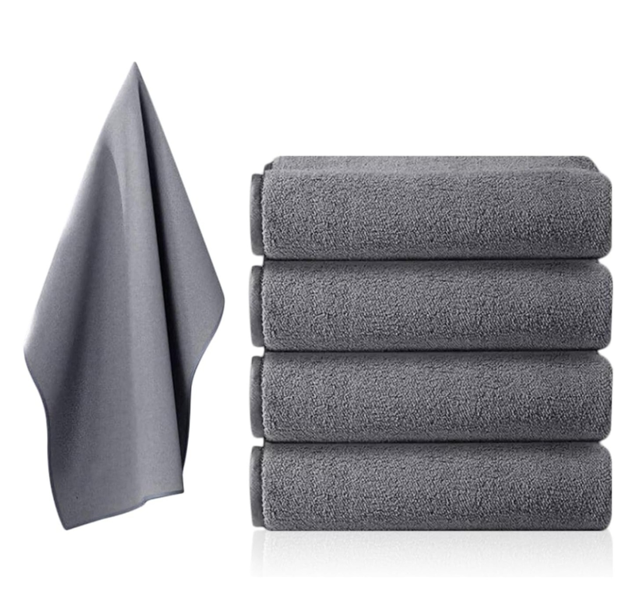 Set 5 lavete magice din microfibra Luxer, 60x30 cm, super absorbante, pentru curățenie generală, bucătărie, baie, geamuri, mobilier și mașină, gri, reutilizabile. [1]