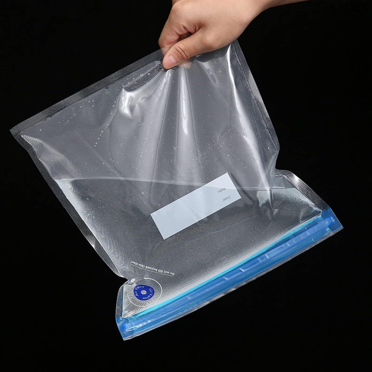 Set 5 Pungi Alimentare pentru Vidat, Reutilizabile de pana la 100 de ori, Vidare Manuala cu Pompa si Clema, Non-Toxice, Anti-Miros, BPA Free, Eco Friendly, pentru Fructe, Legume si Alimente, Luxer, [11]