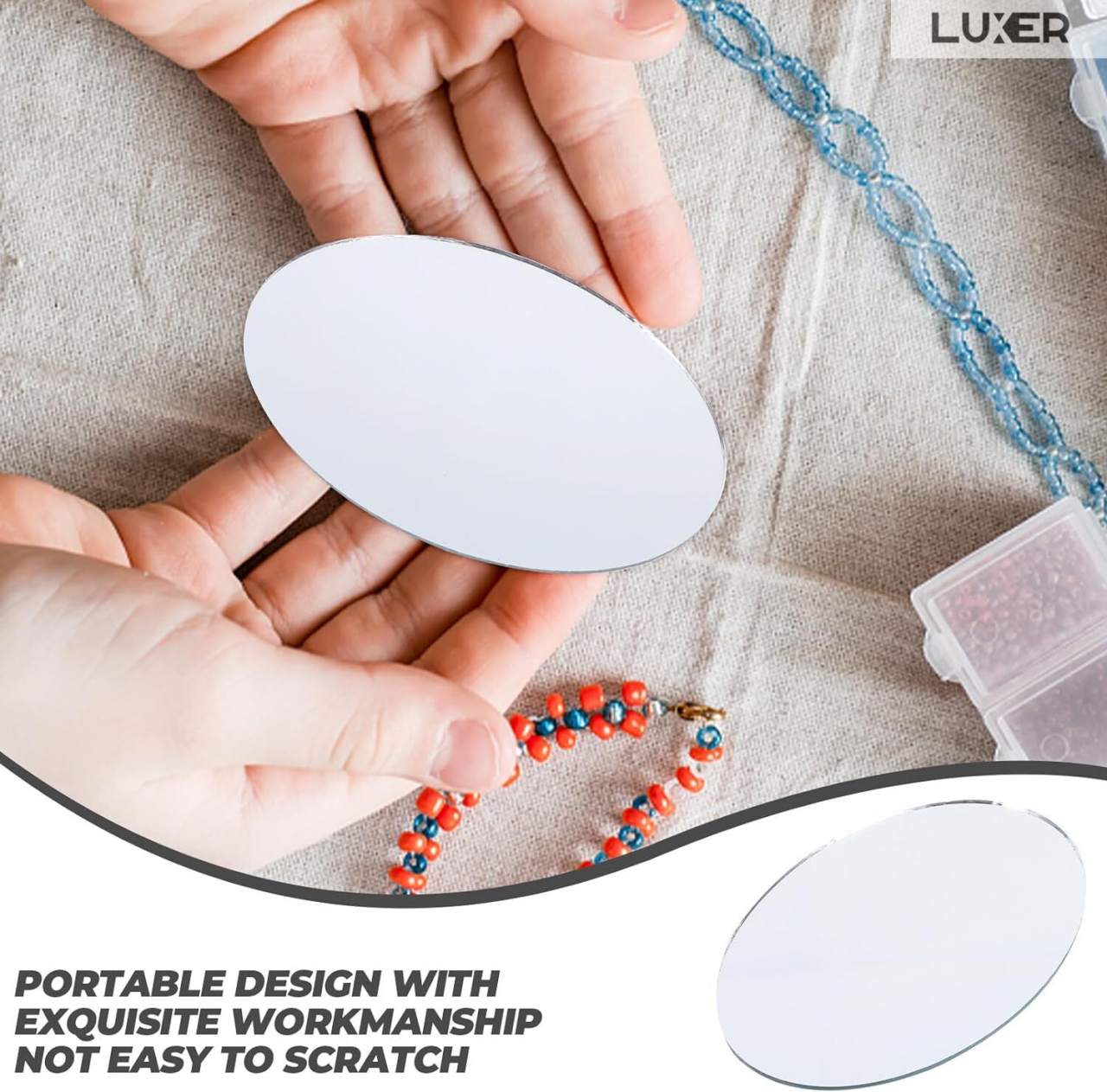 Set 50 Oglinzi Acrilice Autoadezive Luxer, Model Oval, Dimensiuni 8x5 cm, Silver,oglinzi decorative de perete oglinda hol oglinzi dedeman pentru camera din acril decorativa ikea decor mobexpert jysk emag dormitor living autoadezive oglinda moderne rezistente auriu luxer [10]