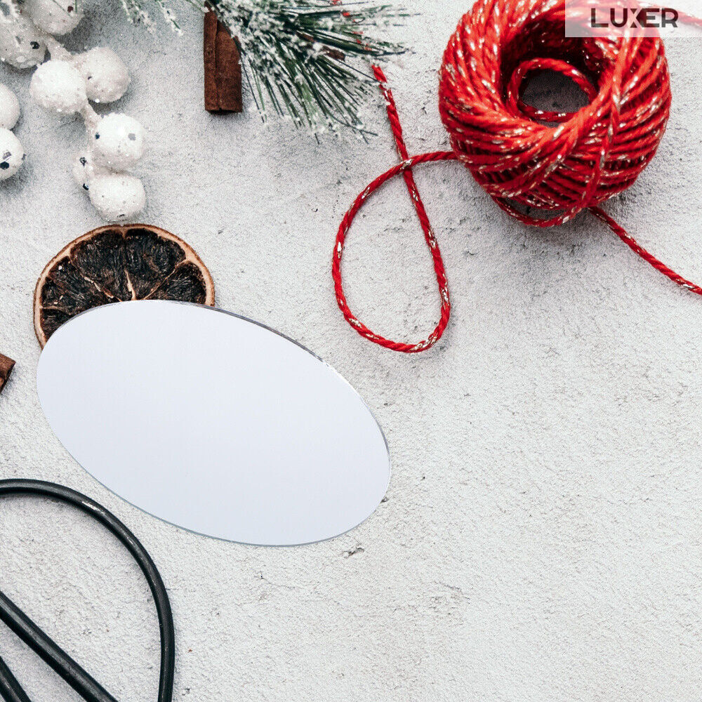 Set 50 Oglinzi Acrilice Autoadezive Luxer, Model Oval, Dimensiuni 8x5 cm, Silver,oglinzi decorative de perete oglinda hol oglinzi dedeman pentru camera din acril decorativa ikea decor mobexpert jysk emag dormitor living autoadezive oglinda moderne rezistente auriu luxer [7]