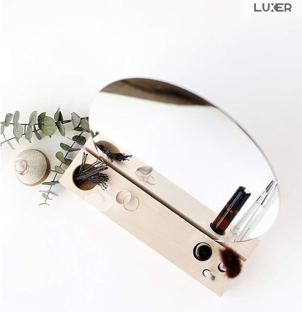 Set 50 Oglinzi Acrilice Autoadezive Luxer, Model Oval, Dimensiuni 8x5 cm, Silver,oglinzi decorative de perete oglinda hol oglinzi dedeman pentru camera din acril decorativa ikea decor mobexpert jysk emag dormitor living autoadezive oglinda moderne rezistente auriu luxer [8]