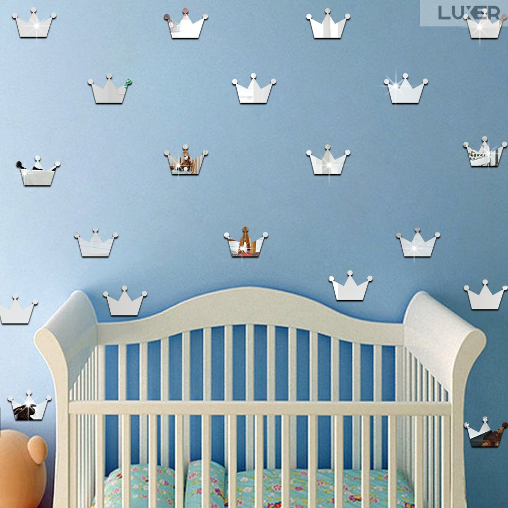 Set 50 Oglinzi Acrilice Autoadezive Luxer, Model Stea cu 4 Colturi, Dimensiuni 5x5 cm, Oglinda Decorativa Perete/Mobila pentru Hol Living Baie, Silver [8]