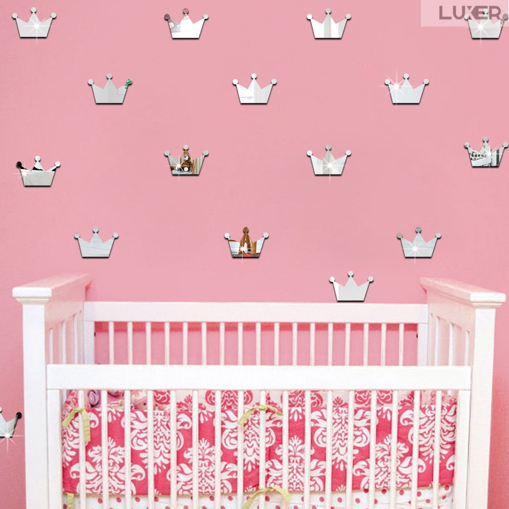 Set 50 Oglinzi Acrilice Autoadezive Luxer, Model Stea cu 4 Colturi, Dimensiuni 5x5 cm, Oglinda Decorativa Perete/Mobila pentru Hol Living Baie, Silver [7]