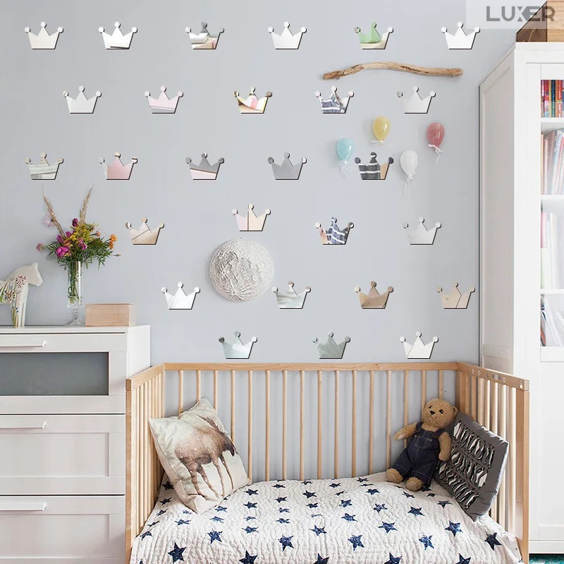 Set 50 Oglinzi Acrilice Autoadezive Luxer, Model Stea cu 4 Colturi, Dimensiuni 5x5 cm, Oglinda Decorativa Perete/Mobila pentru Hol Living Baie, Silver [3]