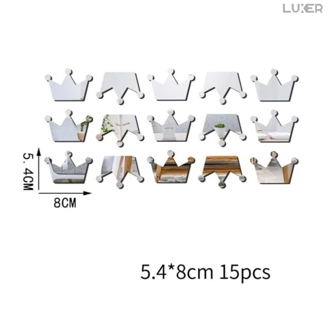 Set 50 Oglinzi Acrilice Autoadezive Luxer, Model Stea cu 4 Colturi, Dimensiuni 5x5 cm, Oglinda Decorativa Perete/Mobila pentru Hol Living Baie, Silver [9]
